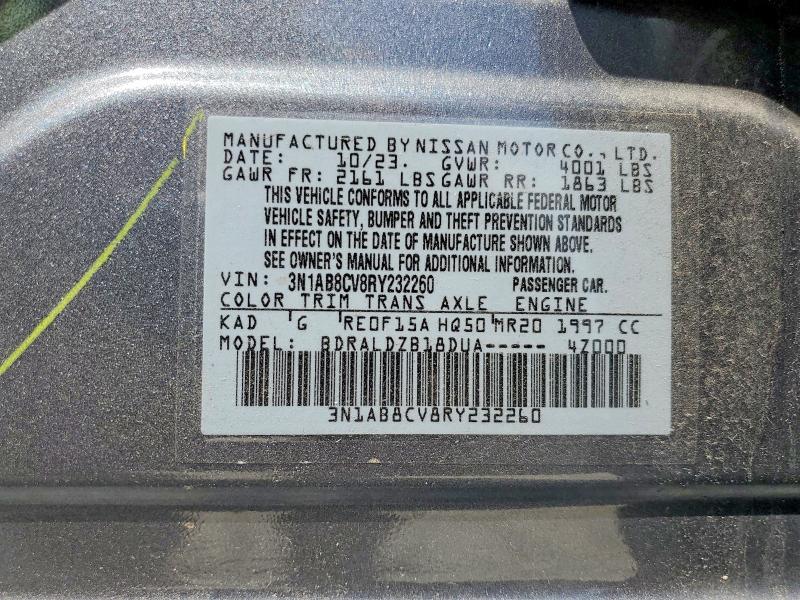 65489126 :رقم المزاد ، 3N1AB8CV8RY232260 vin ، 2024 Nissan Sentra مزاد بيع