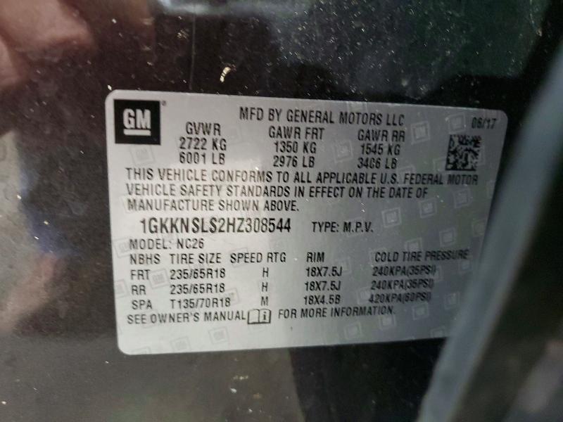 Aukcja sprzedaży 2017 Gmc Acadia, vin: 1GKKNSLS2HZ308544, numer aukcji: 63667066