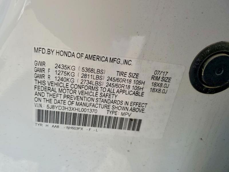 Продаж на аукціоні авто 2017 Acura Mdx, vin: 5J8YD3H3XHL001370, номер лоту: 66741456