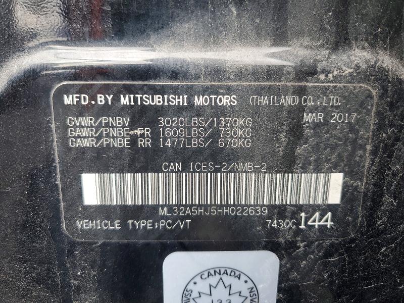 2017 Mitsubishi Mirage მანქანა იყიდება აუქციონზე, vin: ML32A5HJ5HH022639, აუქციონის ნომერი: 65898356