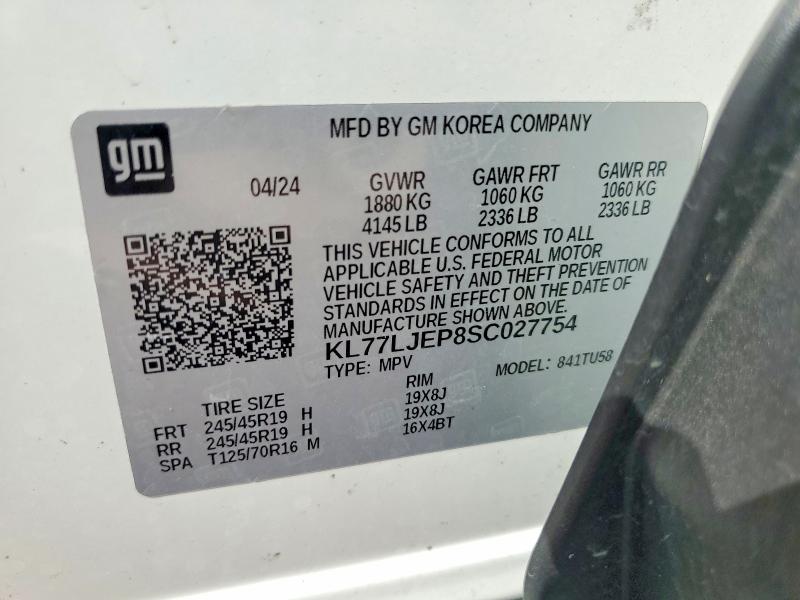 Продаж на аукціоні авто 2025 Chevrolet Trax, vin: KL77LJEP8SC027754, номер лоту: 64636636