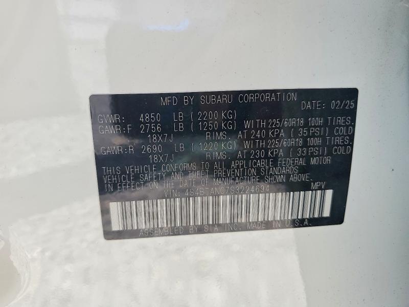 Продаж на аукціоні авто 2025 Subaru Outback, vin: 4S4BTANC7S3224694, номер лоту: 65233476