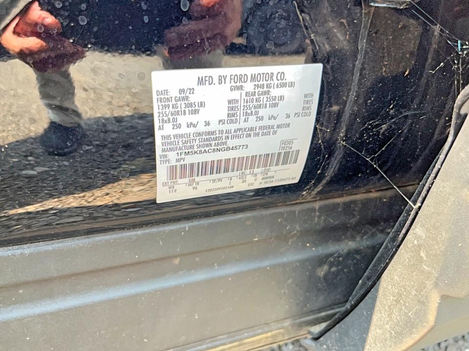 Auction sale of the 2022 Ford Exlplorer, vin: 1FM5K8AC8NGB45773, lot number: 64945366