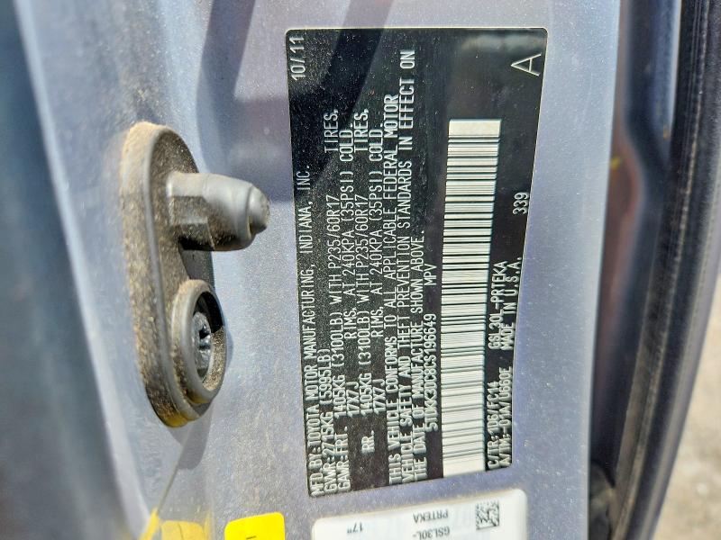 2012 Toyota Sienna მანქანა იყიდება აუქციონზე, vin: 5TDKK3DC8CS196649, აუქციონის ნომერი: 66778226