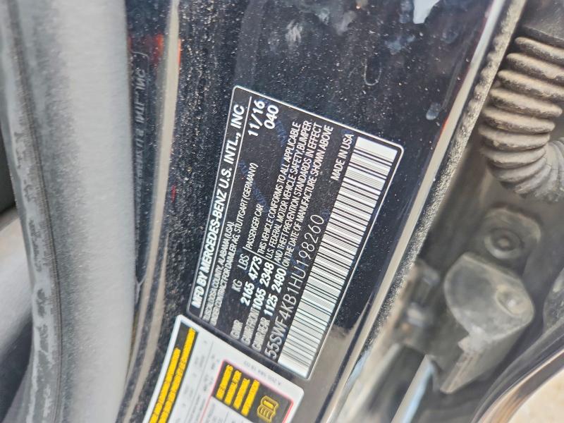 Aukcja sprzedaży 2017 Mercedes-benz C, vin: 55SWF4KB1HU198260, numer aukcji: 67433476