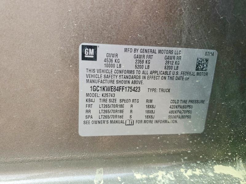 Aukcja sprzedaży 2015 Chevrolet Silverado, vin: 1GC1KWE84FF175423, numer aukcji: 63314796