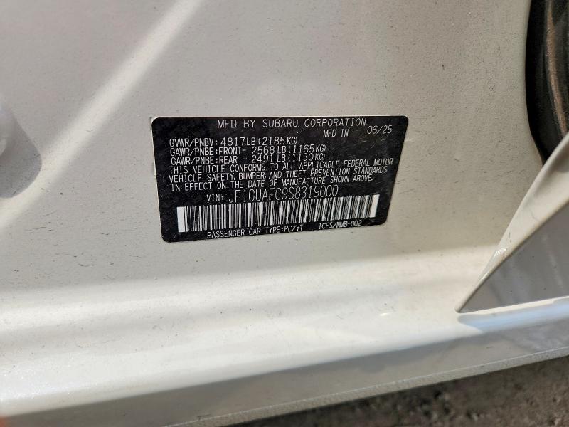65011286 :رقم المزاد ، JF1GUAFC9S8319000 vin ، 2025 Subaru Impreza مزاد بيع