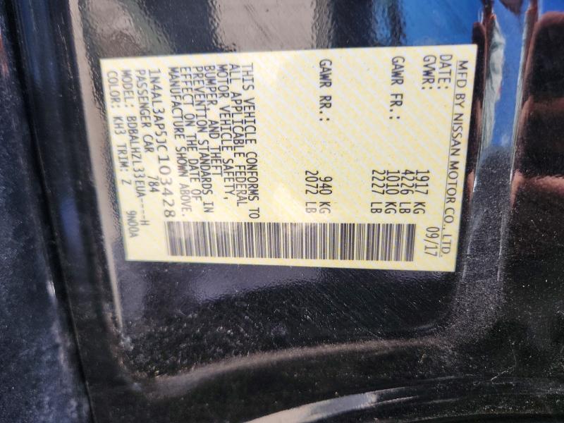 65535106 :رقم المزاد ، 1N4AL3AP5JC103428 vin ، 2018 Nissan Altima مزاد بيع
