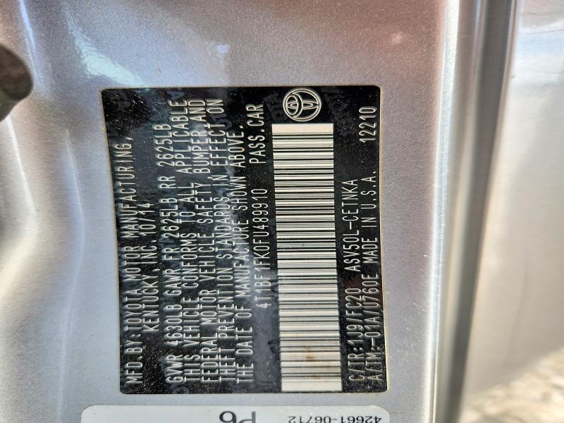65179956 :رقم المزاد ، 4T1BF1FK0FU489910 vin ، 2015 Toyota Camry مزاد بيع
