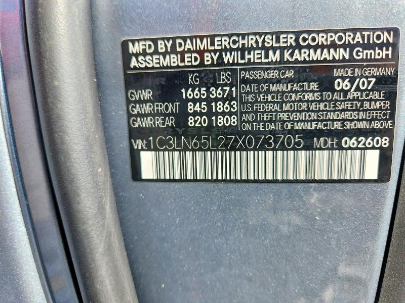 Aukcja sprzedaży 2007 Chrysler Crossfire, vin: 1C3LN65L27X073705, numer aukcji: 66562366