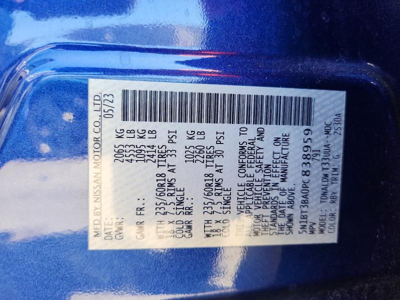 Aukcja sprzedaży 2023 Nissan Rogue, vin: 5N1BT3BA0PC838959, numer aukcji: 64129496