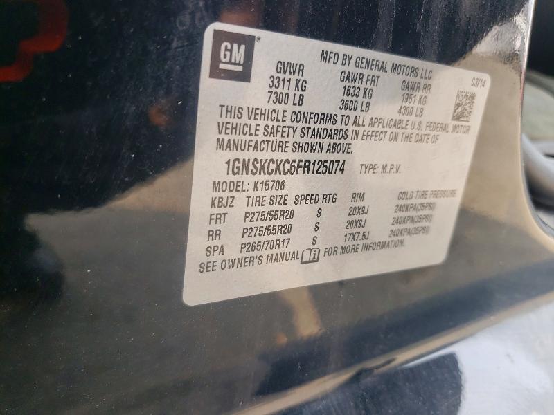 Продажа на аукционе авто 2015 Chevrolet Tahoe, vin: 1GNSKCKC6FR125074, номер лота: 63902196