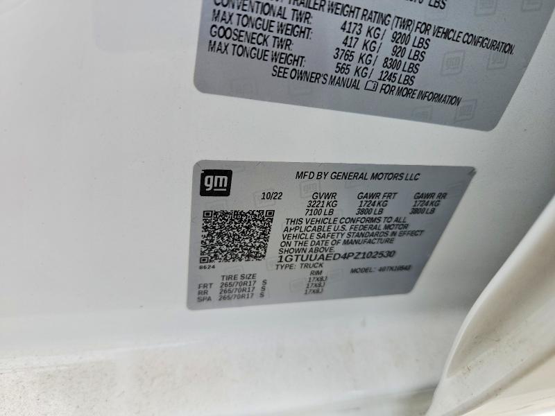 Продажа на аукционе авто 2023 Gmc Sierra, vin: 1GTUUAED4PZ102530, номер лота: 66908806