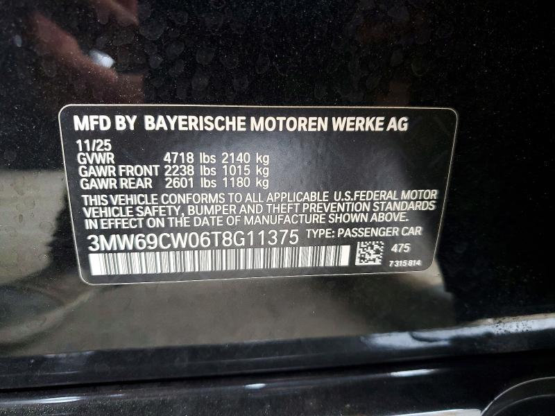 65164366 :رقم المزاد ، 3MW69CW06T8G11375 vin ، 2026 Bmw 330i مزاد بيع