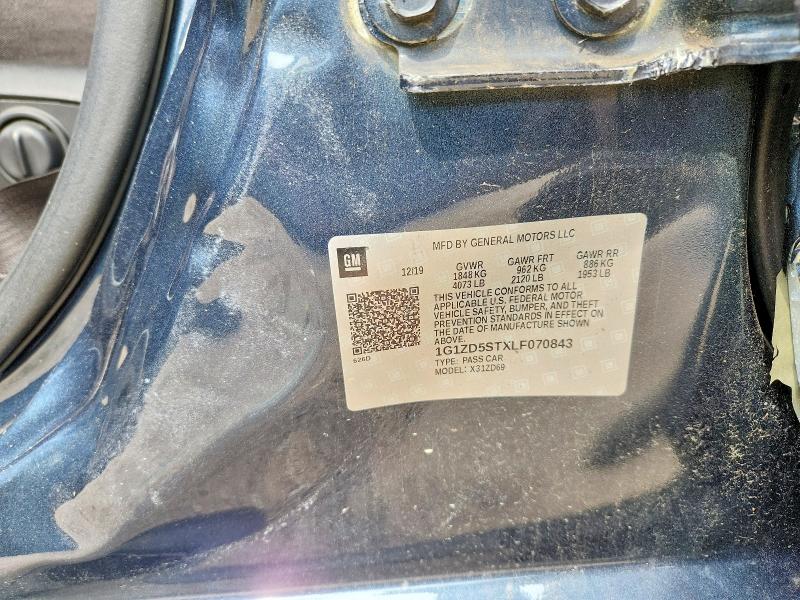 64813146 :رقم المزاد ، 1G1ZD5STXLF070843 vin ، 2020 Chevrolet Malibu مزاد بيع