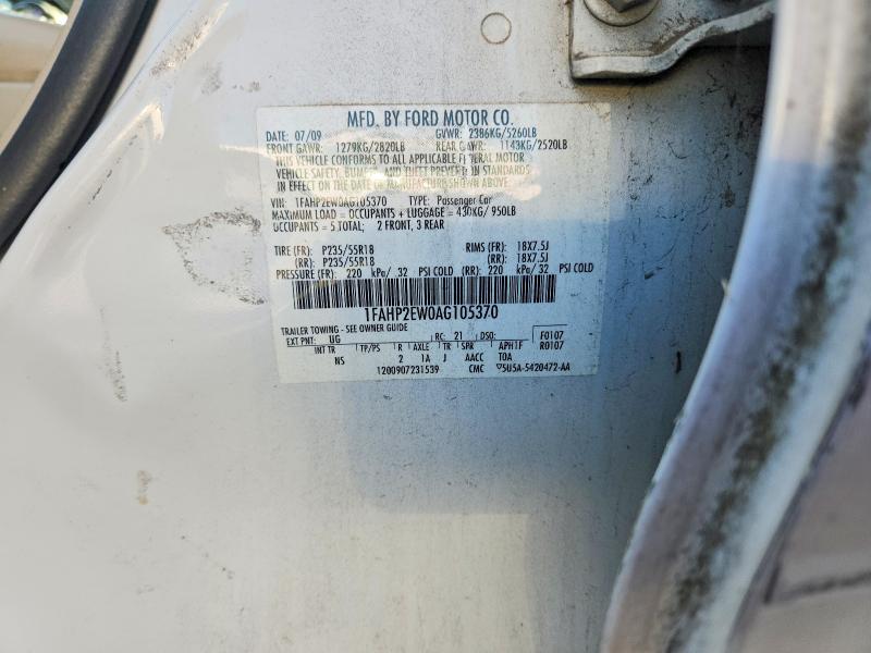 2010 Ford Taurus მანქანა იყიდება აუქციონზე, vin: 1FAHP2EW0AG105370, აუქციონის ნომერი: 66710786