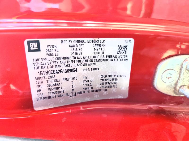 Aukcja sprzedaży 2016 Gmc Canyon, vin: 1GTH6CEA2G1389054, numer aukcji: 65048566