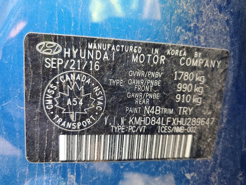 65029516 :رقم المزاد ، KMHD84LFXHU289647 vin ، 2017 Hyundai Elantra مزاد بيع
