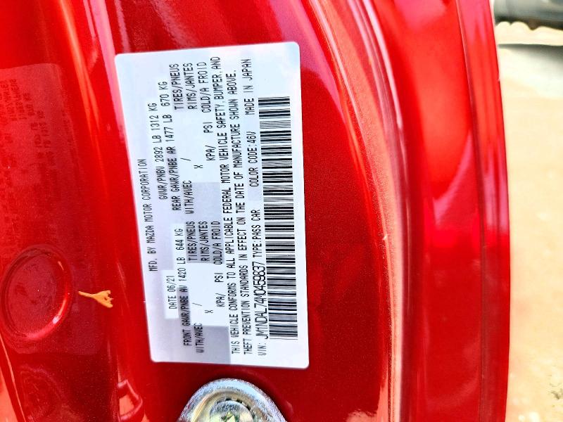 66554466 :رقم المزاد ، JM1NDAL74M0459837 vin ، 2021 Mazda Mx-5 Miata مزاد بيع