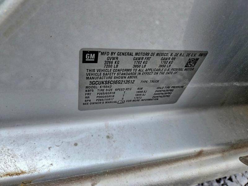 63594016 :رقم المزاد ، 3GCUKSEC8EG212612 vin ، 2014 Chevrolet Silverado مزاد بيع