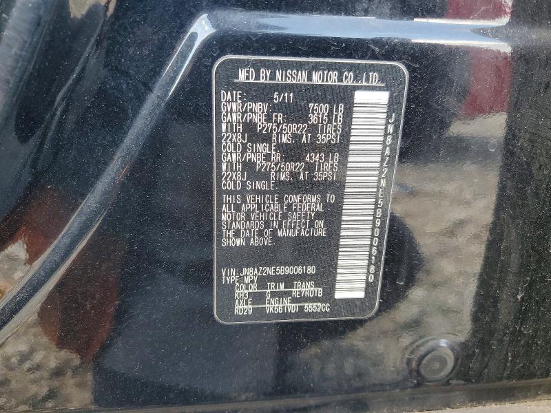 Продаж на аукціоні авто 2011 Infiniti Qx56, vin: JN8AZ2NE5B9006180, номер лоту: 65592596
