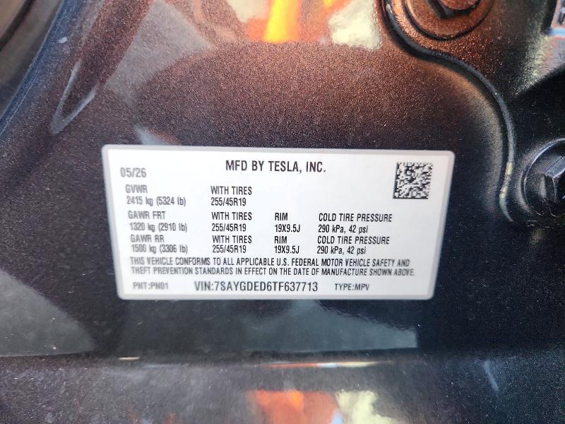 Aukcja sprzedaży 2026 Tesla Model Y, vin: 7SAYGDED6TF637713, numer aukcji: 65500436