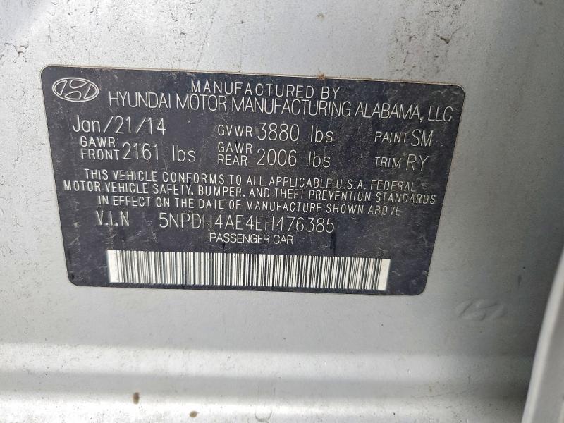 Aukcja sprzedaży 2014 Hyundai Elantra, vin: 5NPDH4AE4EH476385, numer aukcji: 65231056