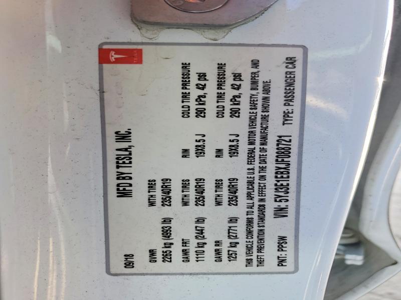 Продажа на аукционе авто 2018 Tesla Model 3, vin: 5YJ3E1EBXJF088721, номер лота: 64673156