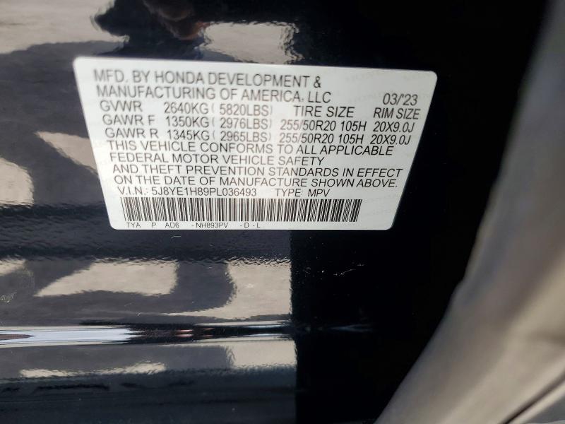 63807106 :رقم المزاد ، 5J8YE1H89PL036493 vin ، 2023 Acura Mdx مزاد بيع