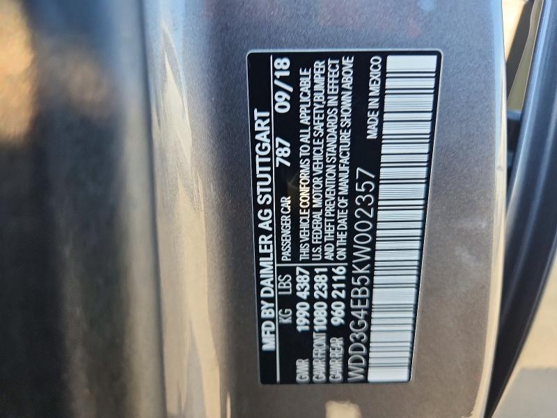Aukcja sprzedaży 2019 Mercedes-benz A, vin: WDD3G4EB5KW002357, numer aukcji: 65851176