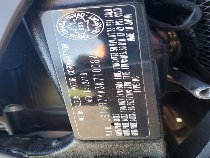 Aukcja sprzedaży 2019 Suzuki Gsx-r750, vin: JS1GR7MA3K7100842, numer aukcji: 63564146