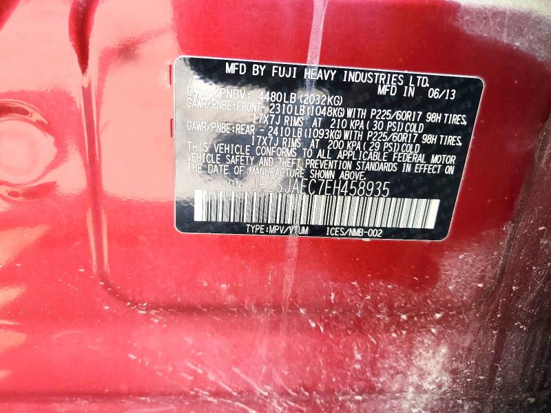 Aukcja sprzedaży 2014 Subaru Forester, vin: JF2SJAEC7EH458935, numer aukcji: 66619796