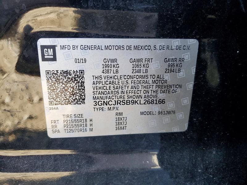 66970906 :رقم المزاد ، 3GNCJRSB9KL268166 vin ، 2019 Chevrolet Trax مزاد بيع