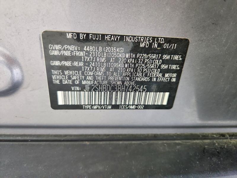 Продажа на аукционе авто 2011 Subaru Forester, vin: JF2SHBDC3BH742545, номер лота: 66504506