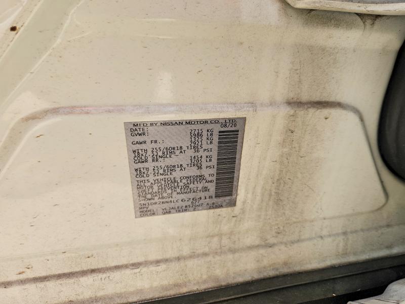 Aukcja sprzedaży 2020 Nissan Pathfinder, vin: 5N1DR2BN4LC626418, numer aukcji: 66990366