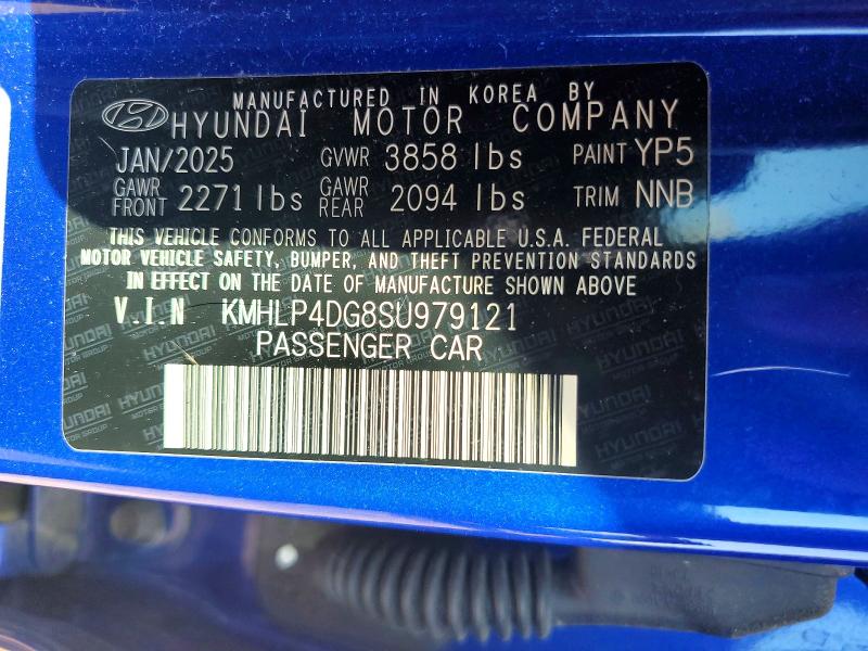 64502846 :رقم المزاد ، KMHLP4DG8SU979121 vin ، 2025 Hyundai Elantra مزاد بيع