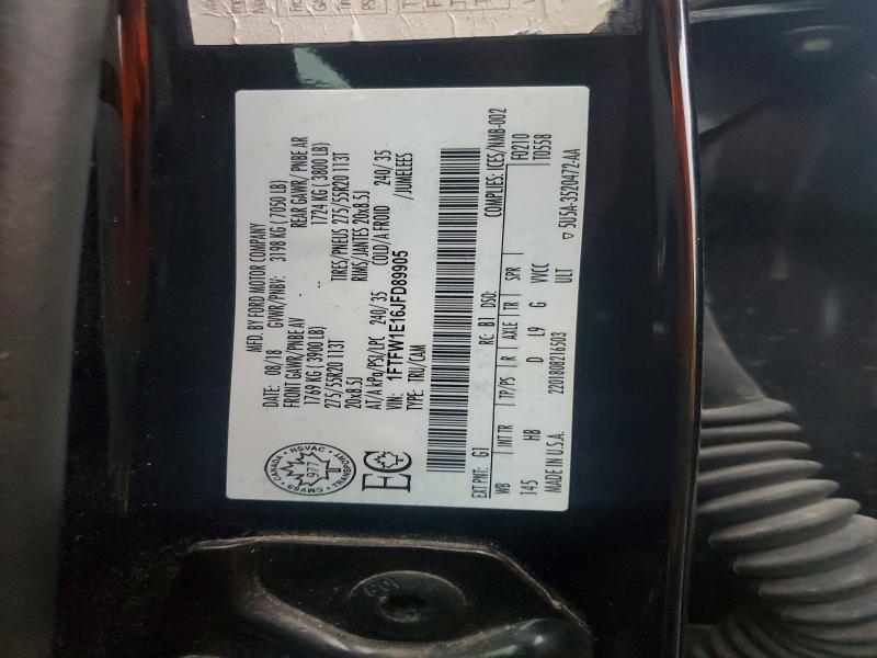 Продажа на аукционе авто 2018 Ford F150, vin: 1FTFW1E16JFD89905, номер лота: 63428776