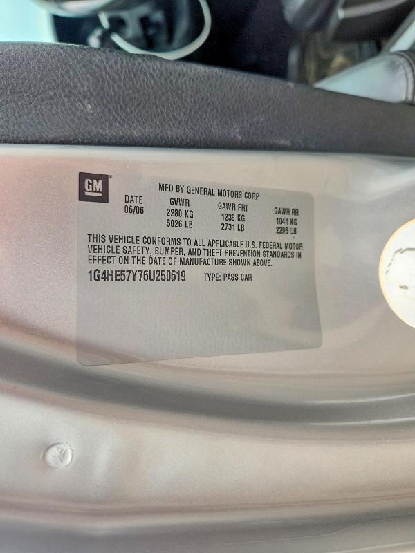 65870796 :رقم المزاد ، 1G4HE57Y76U250619 vin ، 2006 Buick Lucerne مزاد بيع