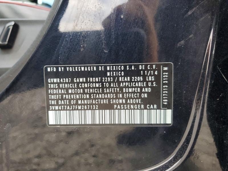 Aukcja sprzedaży 2015 Volkswagen Jetta, vin: 3VW4T7AJ7FM267132, numer aukcji: 64331166