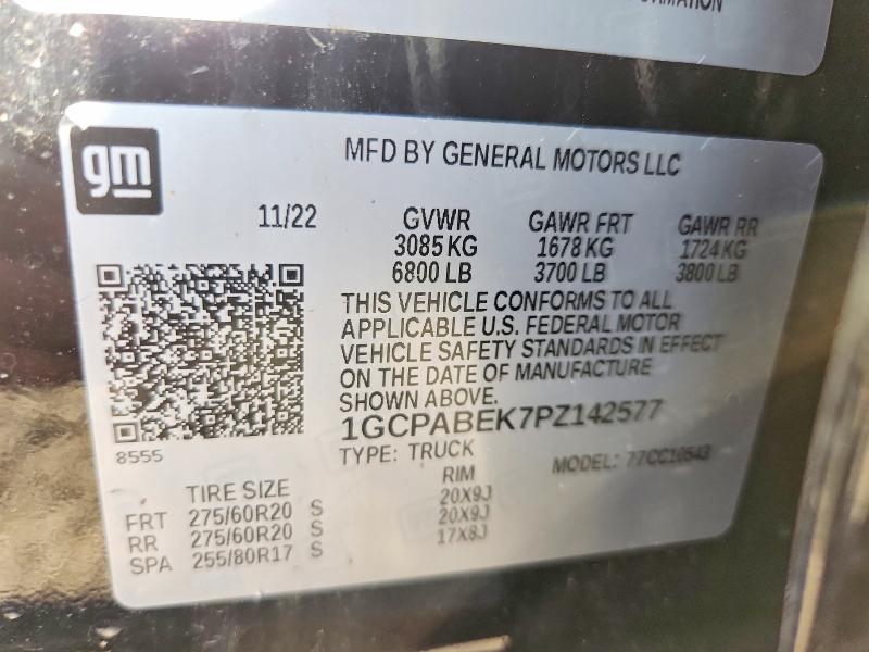 Продажа на аукционе авто 2023 Chevrolet Silverado, vin: 1GCPABEK7PZ142577, номер лота: 64981626