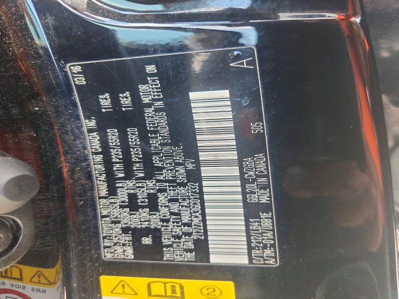 64210886 :رقم المزاد ، 2T2ZZMCA3GC017332 vin ، 2016 Lexus Rx مزاد بيع
