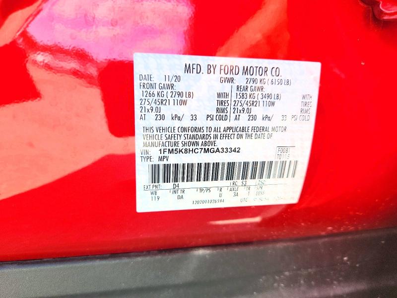 Продажа на аукционе авто 2021 Ford Explorer, vin: 1FM5K8HC7MGA33342, номер лота: 66639996