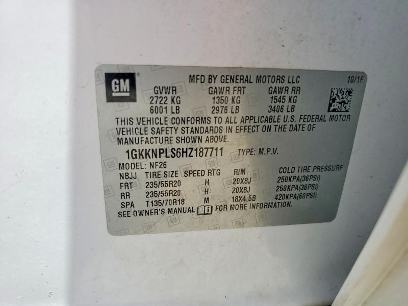 Продажа на аукционе авто 2017 Gmc Acadia, vin: 1GKKNPLS6HZ187711, номер лота: 64410986