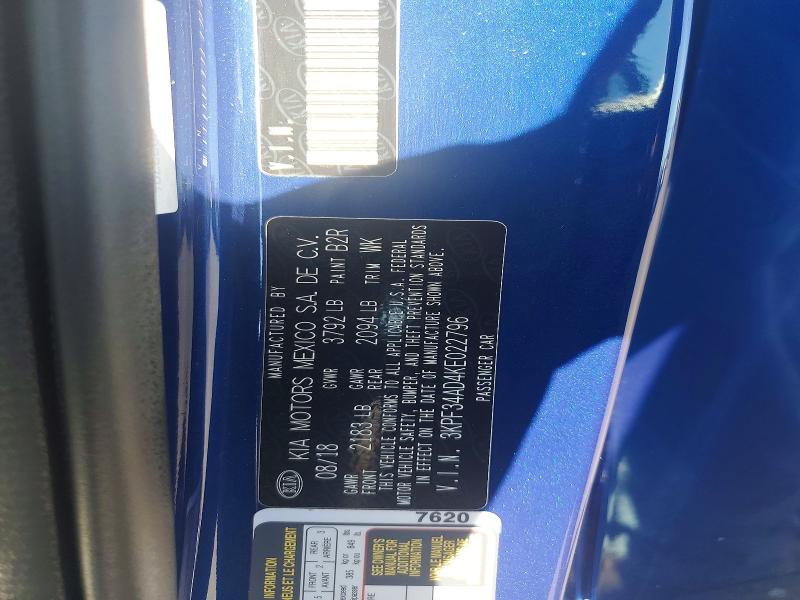 Продаж на аукціоні авто 2019 Kia Forte, vin: 3KPF34AD4KE022796, номер лоту: 64615796