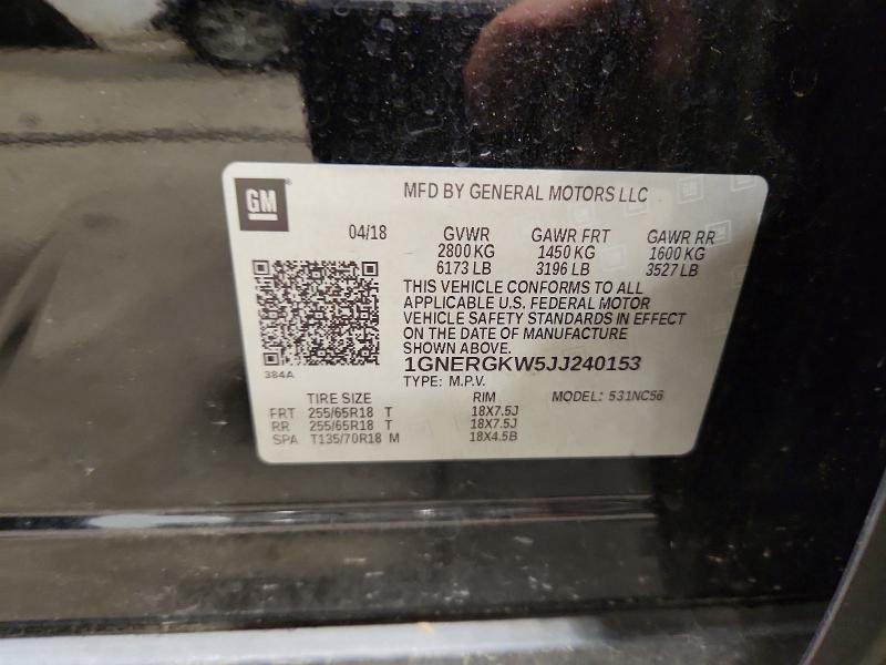 Aukcja sprzedaży 2018 Chevrolet Traverse, vin: 1GNERGKW5JJ240153, numer aukcji: 63554966