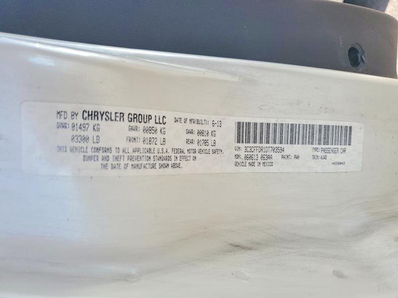 66974956 :رقم المزاد ، 3C3CFFDR1DT703594 vin ، 2013 Fiat 500 مزاد بيع