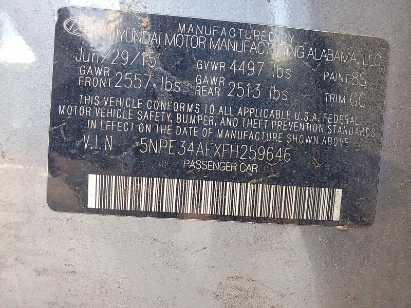 Продаж на аукціоні авто 2015 Hyundai Sonata, vin: 5NPE34AFXFH259646, номер лоту: 64382726