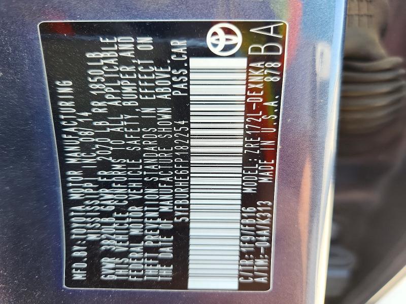 Aukcja sprzedaży 2015 Toyota Corolla, vin: 5YFBURHE6FP182254, numer aukcji: 64513386