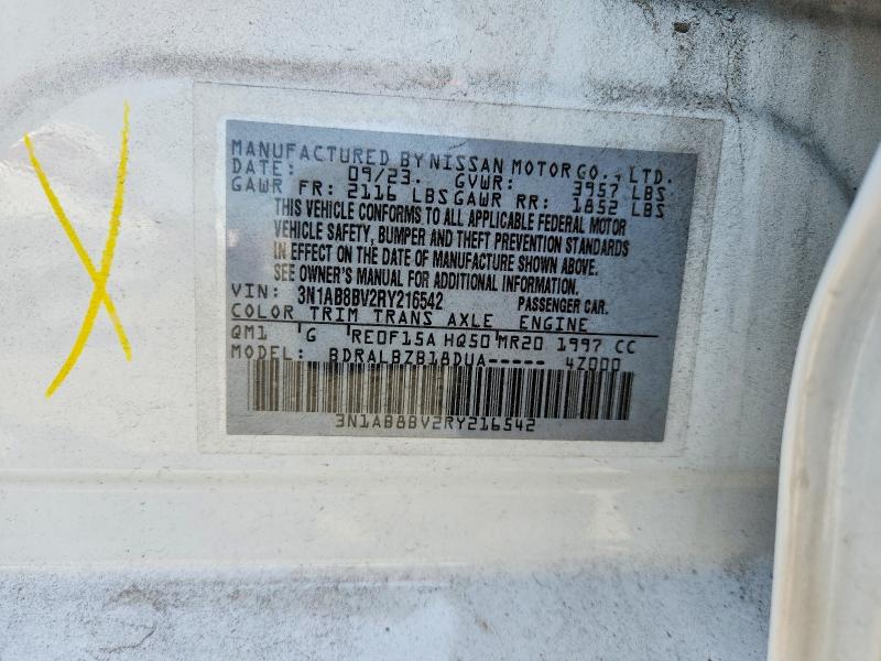 2024 Nissan Sentra მანქანა იყიდება აუქციონზე, vin: 3N1AB8BV2RY216542, აუქციონის ნომერი: 64229036