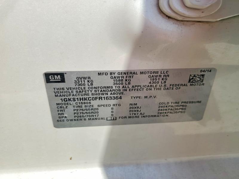 Продаж на аукціоні авто 2015 Gmc Yukon Xl, vin: 1GKS1HKC0FR163364, номер лоту: 66718856